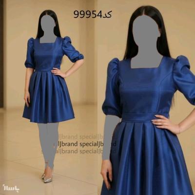پیراهن مهمانی زنانه حریر مدل پیراهن تونیک مجلسی کوتاه دخترانه جنس تافته مدل سیتا 99949
