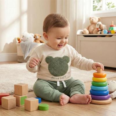 بلوز شلوار نوزادی خرسی سبز کد 10825