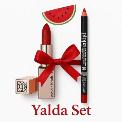 پک یلدایی رژ لب جامد و مداد لب پیپا