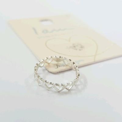 انگشتر طرح قلب جنس نقره استرلینگ عیار 925 ، عیار حک شده داخل انگشتر