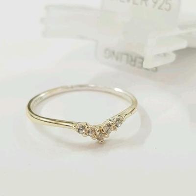 انگشتر نقره عیار 925 نگین اتمی ، عیار حک شده داخل انگشتر