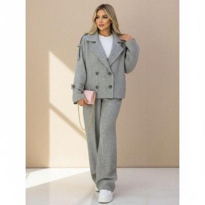 ست کت شلوار زمستانه زنانه مدل بانو جنس توییت جناقی درجه یک