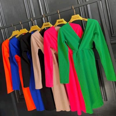 سارافون زنانه نخ پنبه مدل یقه ضربدری کشبافت