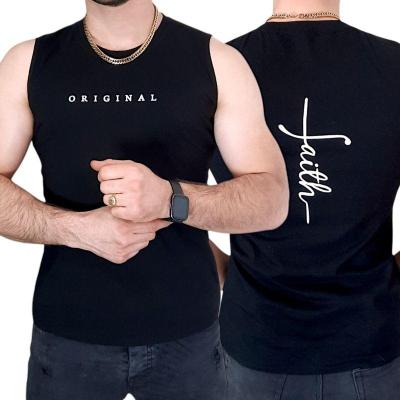 تاپ مردانه مشکی طرح Original & Faith صددرصد پنبه