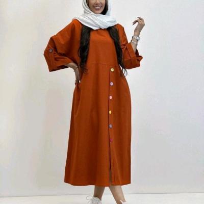 مدل پیراهن لنین دکمه رنگی