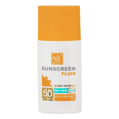 فلوئید ضد آفتاب بی‌رنگ مای SPF50 مدل Hyaluronic Acid مناسب انواع پوست، حجم 50 میلی‌لیتر