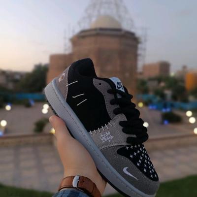 کتانی مردانه جردن وودو مشکی طوسی کیفیت بالا