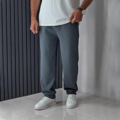 شلوار بگ مراکشی میله ای رنگ طوسی تیره-156031