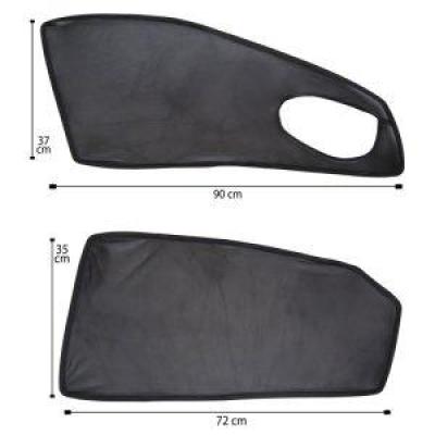 پرده قالبی شیشه بغل تارا بسته 4 عددی | فنری و تاشو