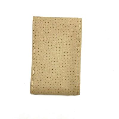 دور فرمان دوختنی چرم رنگ کرمی کدD03