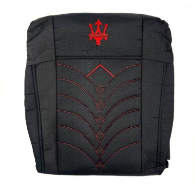 روکش صندلی پراید 131 پارچه تیار مشکی دوخت قرمز کد R07