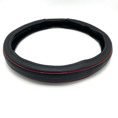 دور فرمان چرم مشکی خط قرمز مدل رینگ RE1