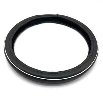 دور فرمان چرم مشکی مدل رینگ کد RE2