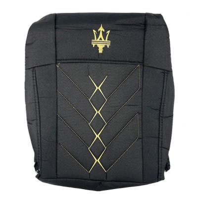 روکش صندلی پراید صبا پارچه تیار مشکی دوخت طلایی کد R03