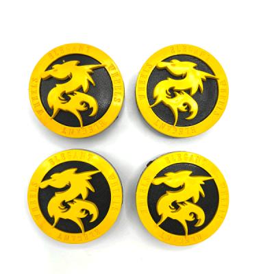 کاپ رینگ پژو طرح اژدها رنگ زرد 4 عددی