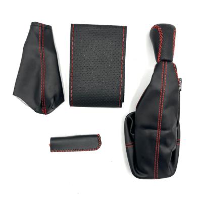 ست دورفرمان دوختنی و سردنده پراید مشکی خط قرمز کدS02