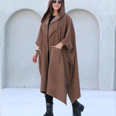 پانچو زنانه مخمل کبریتی فریسایز مدل الیزا