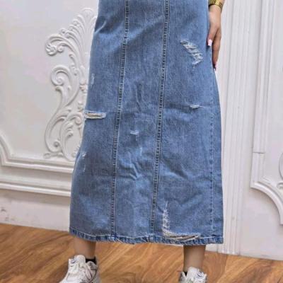 دامن جین پشت چاکدار