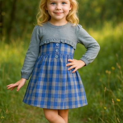 سارافون پاییزه چهارخونه دخترانه