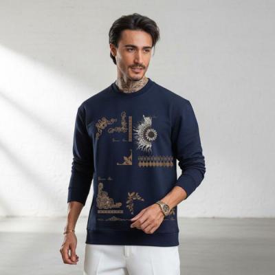 دورس دو‌نخ پنبه طرح ترمه خورشیدی رنگ سرمه ای– تلفیق هنر ایرانی و استایل مدرن-157146