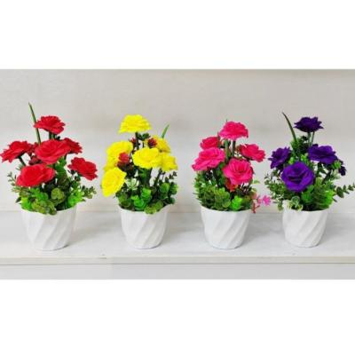 گلدان موجی رز 7 گل جدید