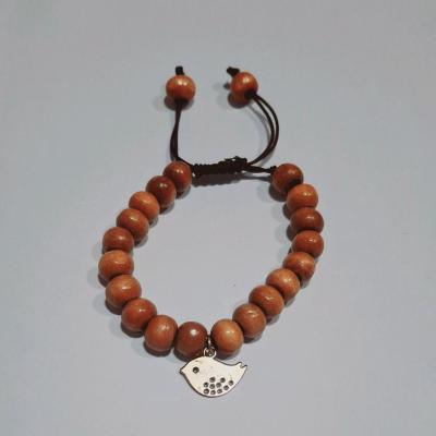 دستبند چوبی طرح مرغ آمین