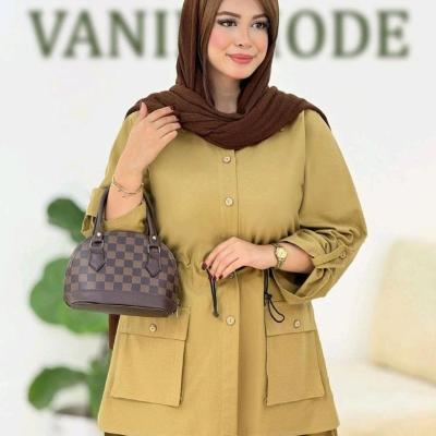 مانتو کتان کمرگت زنانه