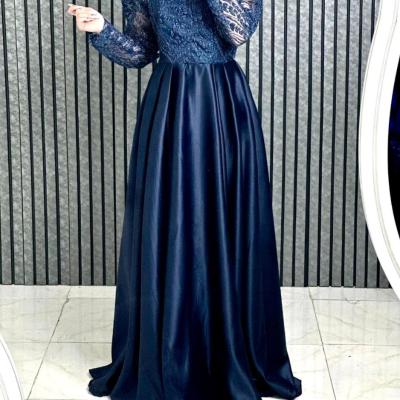 پیراهن شب زنانه ساتن مدل فرمالیته و پوشیده لباس مجلسی مزونی دخترانه لباس تولد