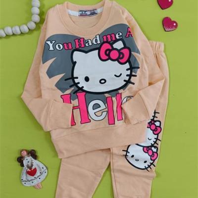 ست بلوز شلوار دور پنبه دخترانه سایز40