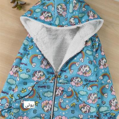 کاپشن مدل سویشرت رویه شمعی داخل خز دخترانه سایز45