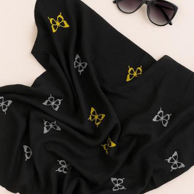 مینی اسکارف مشکی روسری کوچک دخترانه مدل پروانه