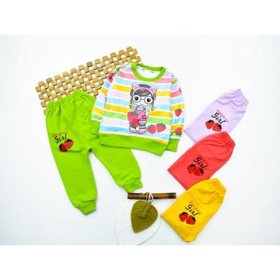 بلوز شلوار راه راه گربه دخترانه کد 10787