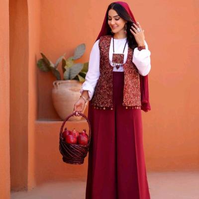 مانتو شلوار زنانه کتان مدل ست گل اناربانو