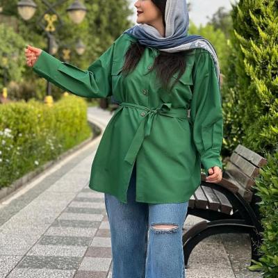 مانتو اسپرت زنانه نخ پنبه گلنزو مدل مانتو شومیزی