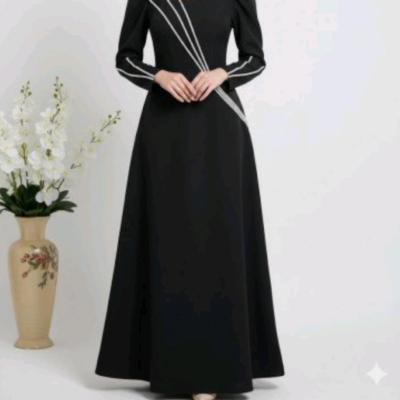 پیراهن شب زنانه کرپ مدل پوشیده لباس مجلسی مناسب عقد و عروسی ماکسی مجلسی پوشیده