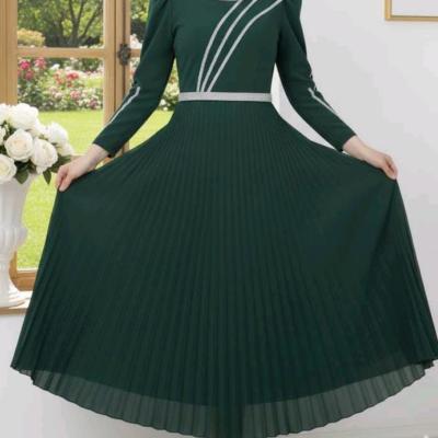 پیراهن شب زنانه کرپ مدل دامن پلیسه پیراهن مجلسی مزونی و پوشیده دخترانه لباس نامزدی و عقد