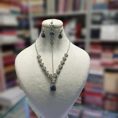 سرویس نقره نگین رنگی میکرو جواهری