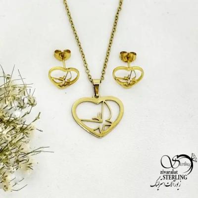 نیمست استیل قلب و پروانه طرح طلا کد 20498