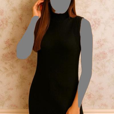 تاپ مشکی حلقه ای بافت بلند