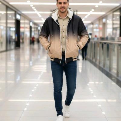 کاپشن مردانه دو رنگ ، ارسال رایگان ، سایزبندی ، کرم ،جنس مموری وارداتی