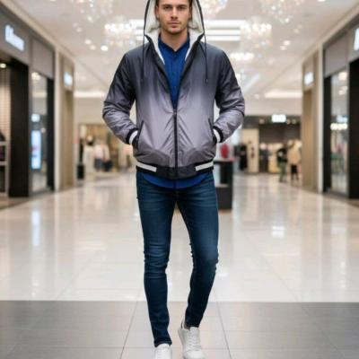 کاپشن مردانه دو رنگ ، ارسال رایگان ، سایزبندی ، طوسی،جنس مموری وارداتی