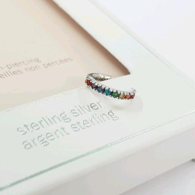 گوشواره ایرکاف نگین مولتی کالر ، جنس نقره عیار 925 ، ساخت کشور تایلند