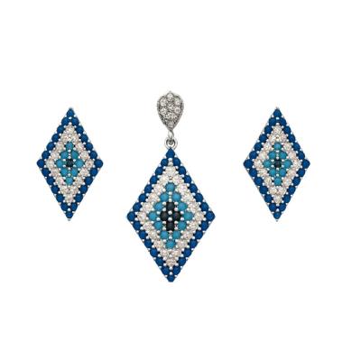 نیم ست نقره زنانه مدل چشم و نظر