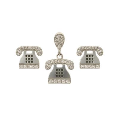 نیم ست نقره زنانه مدل تلفن SM N2001