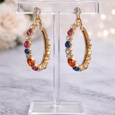 گوشواره حلقه نگین دار زنانه