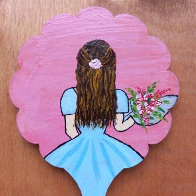 آینه چوبی نقاشی شده طرح فانتزی