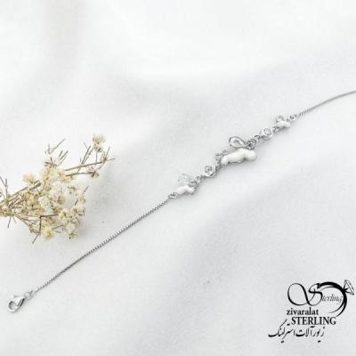 دستبند پروانه سه تایی نقره ایتالیا کد 17831