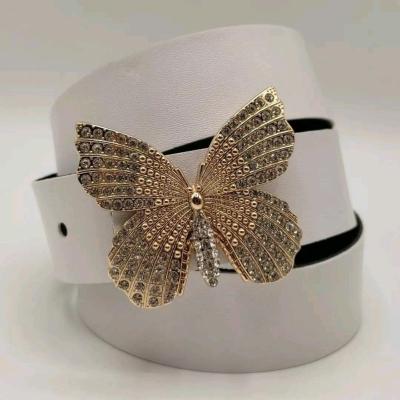 کمربند زنانه مدل پروانه طلایی سفید