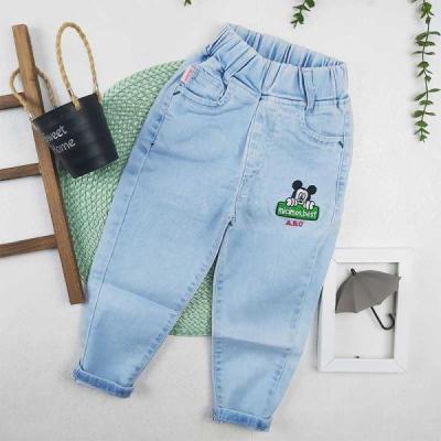 شلوار جین بچه گانه میکی آبی یخی 5 سال کد 9049
