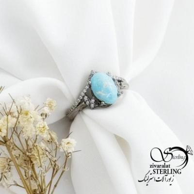 انگشتر نقره 925 عیار سنگ فیروزه کد 18047